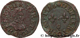 HENRY III
Type : Denier tournois, type de Poitiers 
Date : 1586 
Mint name / Town : Poitiers 
Quantity minted : 81312 
Metal : copper 
Diameter : 16,5...