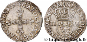 CHARLES X, CARDINAL OF BOURBON
Type : Quart d'écu, croix de face 
Date : 1591 
Mint name / Town : Rouen 
Quantity minted : 233604 
Metal : silver 
Mil...