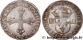 LOUIS XIV "THE SUN KING"
Type : Quart d'écu, 1er type 
Date : 1645 
Mint name / Town : Saint-Lô 
Quantity minted : 79430 
Metal : silver 
Millesimal f...