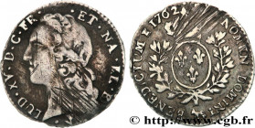 LOUIS XV THE BELOVED
Type : Dixième d'écu dit “au bandeau” 
Date : 1762 
Mint name / Town : Pau 
Quantity minted : 41750 
Metal : silver 
Millesimal f...