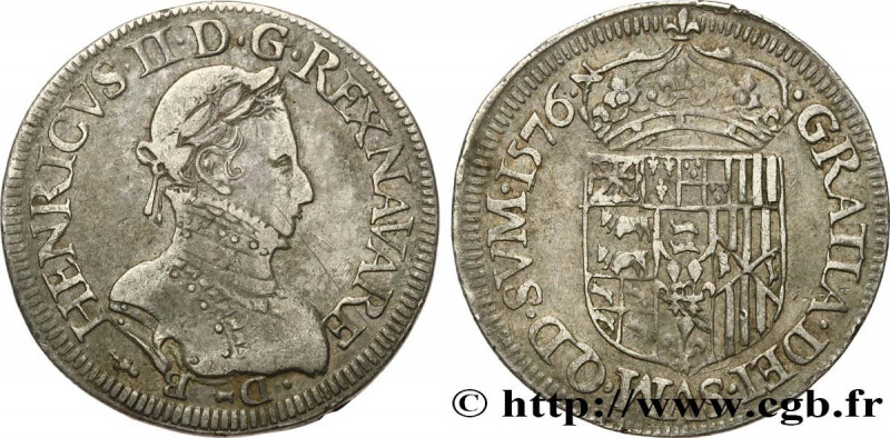 NAVARRE-BEARN - HENRY III
Type : Teston 
Date : 1576 
Mint name / Town : Pau 
Me...