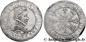 NAVARRE-BEARN - HENRY III
Type : Franc 
Date : 1583 
Mint name / Town : Pau 
Metal : silver 
Diameter : 36  mm
Orientation dies : 6  h.
Weight : 13,86...
