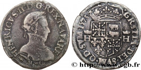 NAVARRE-BEARN - HENRY III
Type : Teston 
Date : 1575 
Mint name / Town : Morlaàs 
Metal : silver 
Diameter : 29  mm
Orientation dies : 6  h.
Weight : ...