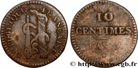 DIRECTOIRE
Type : Essai de 10 centimes à la massue 
Date : An 3 (1794-1795) 
Mint name / Town : Paris 
Quantity minted : --- 
Metal : copper 
Diameter...