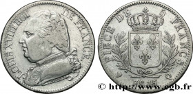 LOUIS XVIII
Type : 5 francs Louis XVIII, buste habillé 
Date : 1815/4 
Date : 1815 
Mint name / Town : Perpignan 
Quantity minted : --- 
Metal : silve...