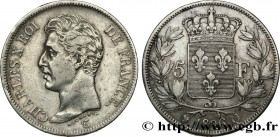CHARLES X
Type : 5 francs Charles X, 1er type 
Date : 1826 
Mint name / Town : Perpignan 
Quantity minted : 345555 
Metal : silver 
Millesimal finenes...