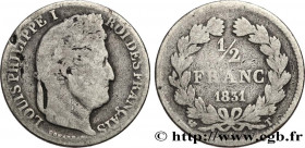 LOUIS-PHILIPPE I
Type : 1/2 franc Louis-Philippe 
Date : 1831 
Mint name / Town : Nantes 
Quantity minted : 5567 
Metal : silver 
Millesimal fineness ...