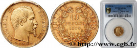 SECOND EMPIRE
Type : 10 francs or Napoléon III, tête nue, petit module, tranche lisse 
Date : 1854 
Mint name / Town : Paris 
Quantity minted : 1.357....