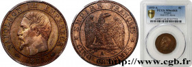 SECOND EMPIRE
Type : Cinq centimes Napoléon III, tête nue 
Date : 1855 
Mint name / Town : Paris 
Quantity minted : 15945210 
Metal : bronze 
Diameter...