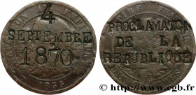 SATIRICAL COINS - 1870 WAR AND BATTLE OF SEDAN
Type : Dix centimes Napoléon III, tête nue, différent levrette 
Date : 1855 
Mint name / Town : Marseil...