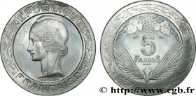 III REPUBLIC
Type : Concours de 5 francs, essai de Vézien en aluminium, poids léger 
Date : 1933 
Mint name / Town : Paris 
Metal : aluminium 
Diamete...