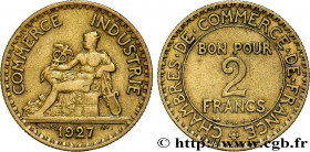 III REPUBLIC
Type : 2 francs Chambres de Commerce 
Date : 1927 
Quantity minted : 1678263 
Metal : bronze-aluminium 
Diameter : 27,06  mm
Orientation ...