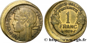 III REPUBLIC
Type : 1 franc Morlon, Frappe Décentrée 
Date : 1939 
Mint name / Town : Paris 
Quantity minted : --- 
Metal : bronze-aluminium 
Diameter...