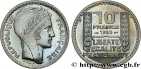 PROVISIONAL GOVERNEMENT OF THE FRENCH REPUBLIC
Type : Essai de 10 francs Turin, grosse tête, rameaux longs 
Date : 1945 
Mint name / Town : Paris 
Qua...