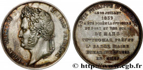 LOUIS-PHILIPPE I
Type : Médaille, Pose de la première pierre du port et des quais du Mans 
Date : 1839 
Mint name / Town : 72 - Le Mans 
Metal : silve...