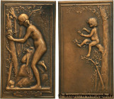 ART, PAINTING AND SCULPTURE
Type : Plaquette, Le Nid 
Date : n.d. 
Metal : bronze 
Diameter : 66  mm
Engraver : Daniel Dupuis (1849-1899) 
Weight : 59...