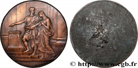 LOVE AND MARRIAGE
Type : Plaque de mariage, tirage uniface 
Date : n.d. 
Metal : copper plated lead 
Diameter : 150  mm
Engraver : Daniel Dupuis (1849...