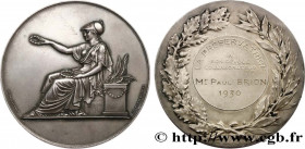 III REPUBLIC
Type : Médaille de récompense, La préservatrice 
Date : 1930 
Metal : silver plated bronze 
Diameter : 68,5  mm
Weight : 144,52  g.
Edge ...