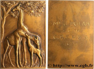 IV REPUBLIC
Type : Plaquette animalière - Girafes 
Date : 1955 
Metal : bronze 
Diameter : 75  mm
Engraver : Thenot 
Weight : 119,3  g.
Edge : lisse +...
