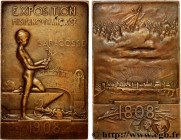 SPAIN
Type : Plaquette, Exposition hispano-française 
Date : 1908 
Metal : bronze 
Diameter : 70,5  mm
Weight : 89,84  g.
Edge : lisse + triangle BRON...