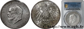 GERMANY - BAVARIA
Type : 5 Mark Léopold III 
Date : 1914 
Mint name / Town : Munich 
Quantity minted : 142400 
Metal : silver 
Millesimal fineness : 9...
