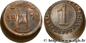 GERMANY
Type : 1 Reichspfennig “casquette” 
Date : 1931 
Mint name / Town : Stuttgart 
Metal : copper 
Diameter : 17,50  mm
Edge : lisse 
Reverse lege...