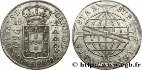 BRAZIL
Type : 960 Réis Jean VI (Joao) 
Date : 1814 
Mint name / Town : Rio de Janeiro 
Quantity minted : - 
Metal : silver 
Millesimal fineness : 896 ...