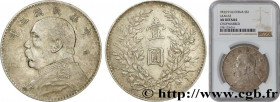 CHINA
Type : 1 Yuan Président Yuan Shikai an 3 (avec contremarque 
Date : 1914 
Metal : silver 
Millesimal fineness : 890  ‰
Diameter : 39  mm
Orienta...