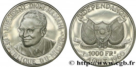 NIGER - REPUBLIC - HAMANI DIORI
Type : Essai de 1000 Francs 
Date : 1960 
Mint name / Town : Paris 
Quantity minted : - 
Metal : silver 
Millesimal fi...