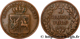 POLAND
Type : 3 Grosze monnayage révolutionnaire 
Date : 1831 
Mint name / Town : Varsovie 
Quantity minted : 1111774 
Metal : copper 
Diameter : 25  ...