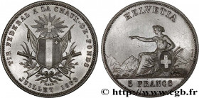 SWITZERLAND
Type : 5 Francs Tir fédéral de la Chaux-de-Fond 
Date : 1863 
Quantity minted : 6000 
Metal : silver 
Millesimal fineness : 900  ‰
Diamete...
