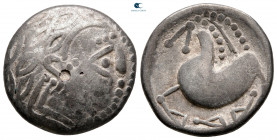 Eastern Europe. Mint in the southern Carpathian region 200-100 BC.  "Schnabelpferd" type. Tetradrachm AR