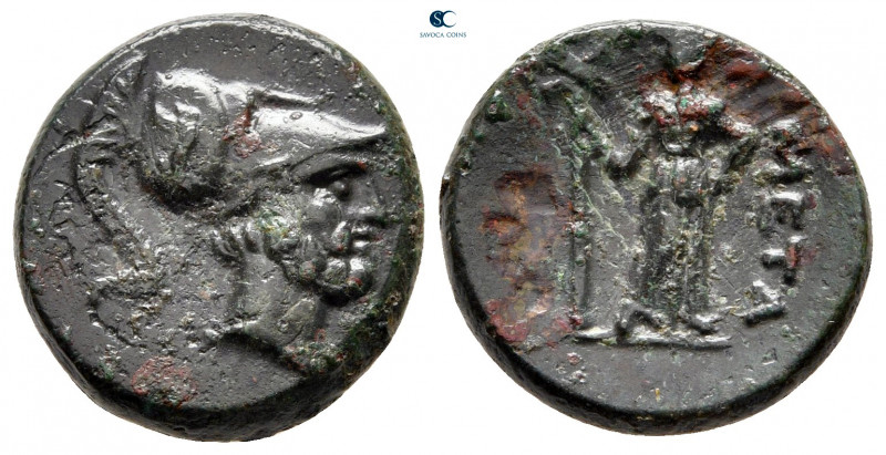 Lucania. Metapontion circa 225-200 BC. 
Bronze Æ

16 mm, 4,30 g



very f...