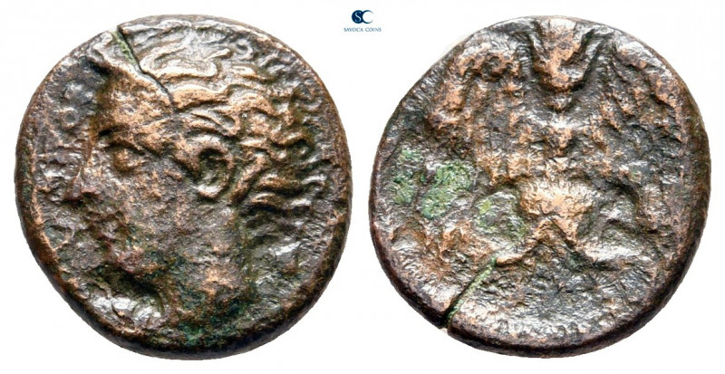 Sicily. Katane circa 350-300 BC. 
Onkia Æ

13 mm, 1,63 g



nearly very f...