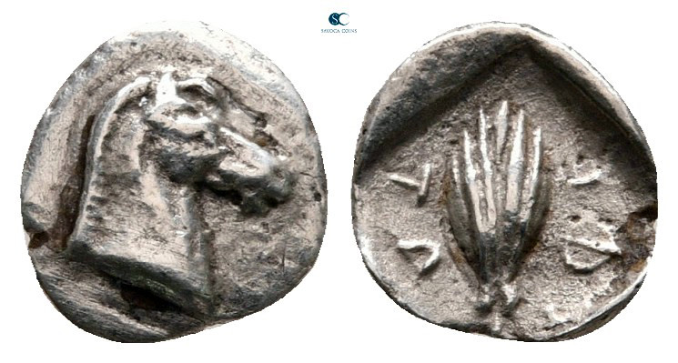 Thessaly. Thessalian League circa 470-460 BC. 
Hemiobol AR

8 mm, 0,30 g

...