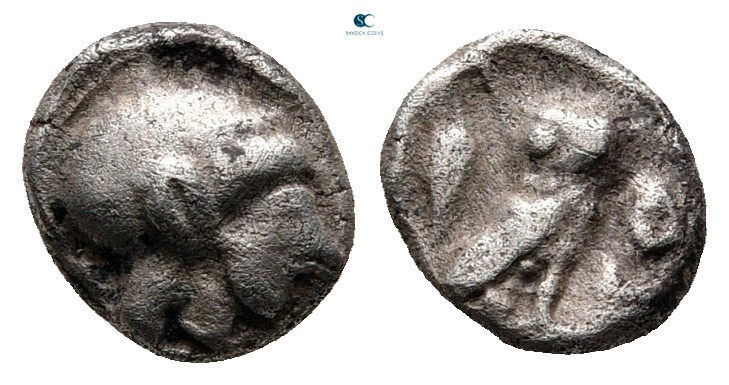 Attica. Athens circa 500-485 BC. 
Obol AR

6 mm, 0,73 g



very fine