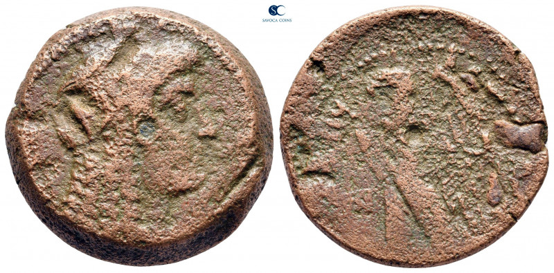 Ptolemaic Kingdom of Egypt. Ptolemy VI Philometor 180-145 BC. 
Bronze Æ

17 m...