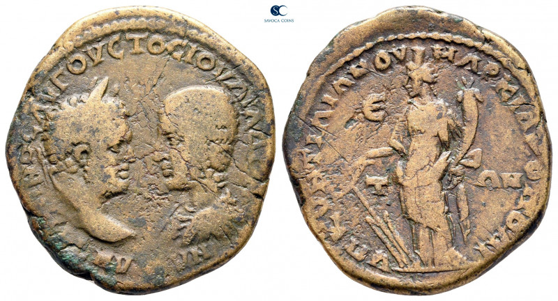 Moesia Inferior. Marcianopolis. Caracalla, with Julia Domna AD 198-217. 
Bronze...