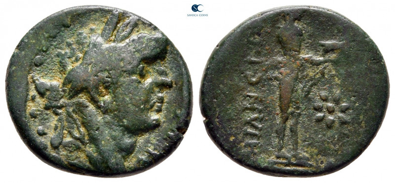 Ionia. Miletos. Tiberius AD 14-37. 
Bronze Æ

18 mm, 4,71 g



very fine