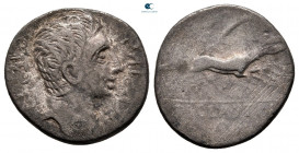 Augustus 27 BC-AD 14. Contemporary barbaric imitation. Denarius AR