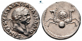 Divus Vespasian after AD 79. Rome. Denarius AR