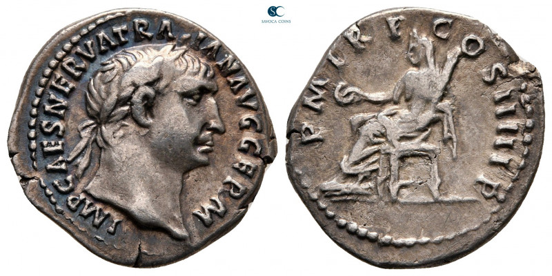 Trajan AD 98-117. Rome
Denarius AR

18 mm, 2,87 g



very fine