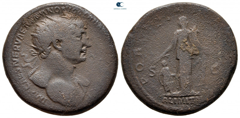 Trajan AD 98-117. Rome
Dupondius Æ

27 mm, 13,97 g



fine