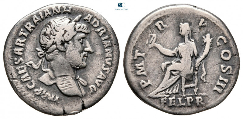 Hadrian AD 117-138. Rome
Denarius AR

18 mm, 3,04 g



nearly very fine