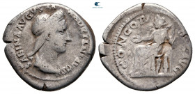 Sabina. Augusta AD 128-137. Rome. Denarius AR