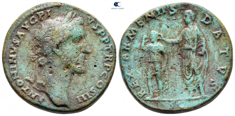 Antoninus Pius AD 138-161. Rome
Sestertius Æ

30 mm, 16,08 g



nearly ve...