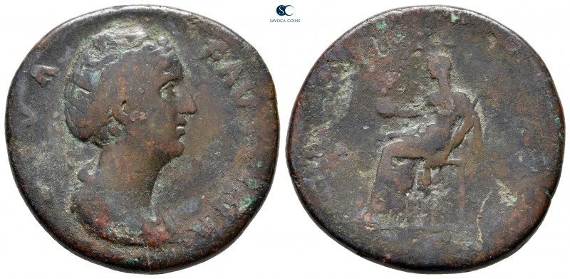 Faustina I, Augusta AD 138-141. Rome
Sestertius Æ

32 mm, 19,01 g



fine...