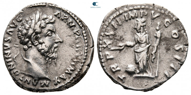 Marcus Aurelius AD 161-180. Rome
Denarius AR

17 mm, 3,19 g



very fine
