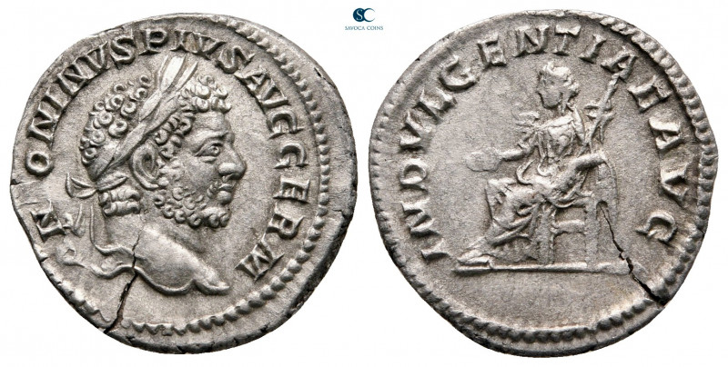 Caracalla AD 198-217. Rome
Denarius AR

18 mm, 2,28 g



good very fine