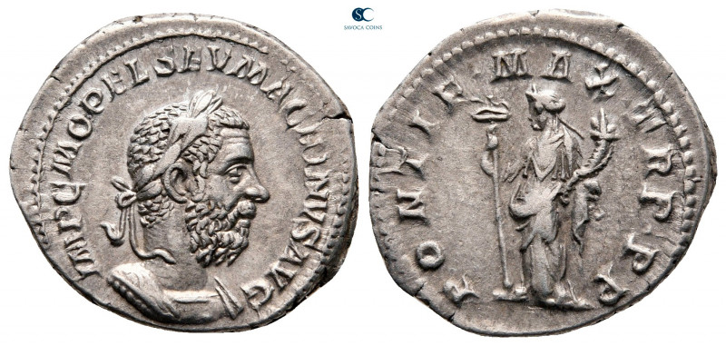 Macrinus AD 217-218. Rome
Denarius AR

20 mm, 3,44 g



very fine